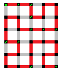 A completed 5x6 determined path